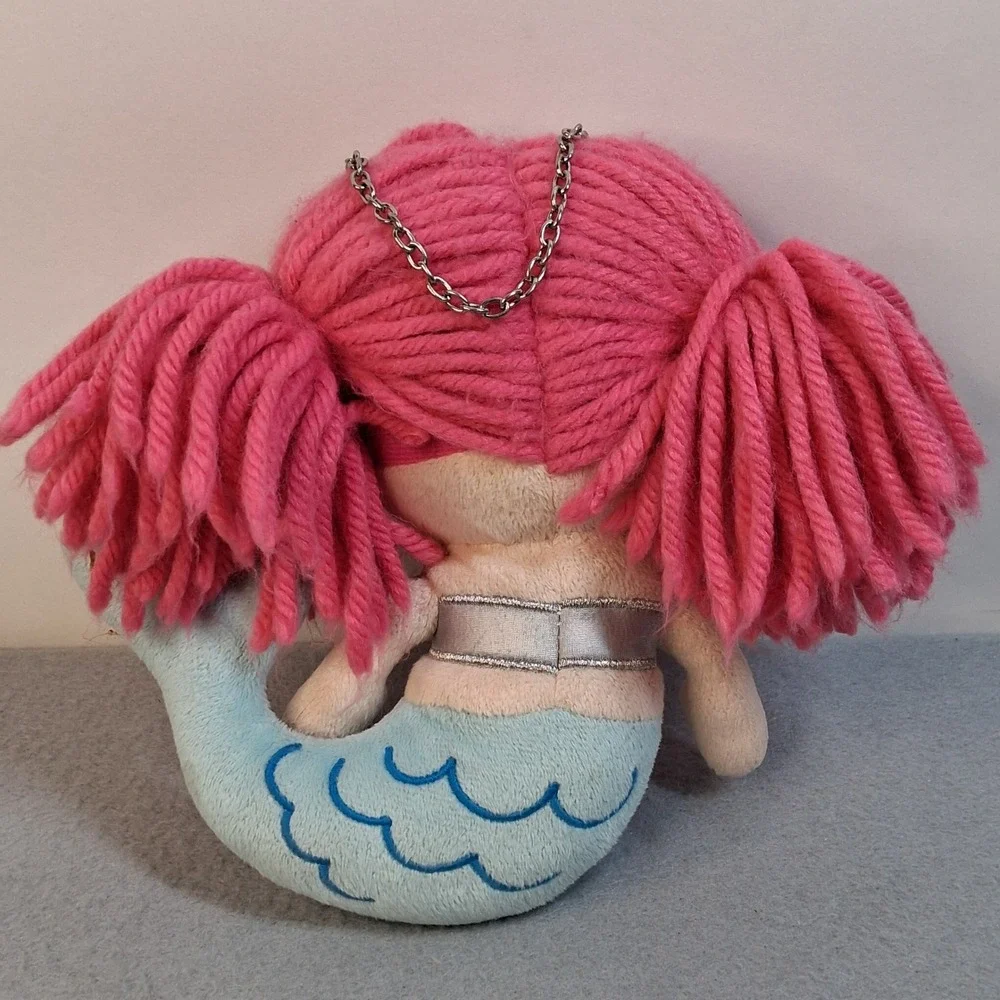 Gymboree Mermaid Plush Coin Purse Pink Yarn Hair Blue Tail 2017